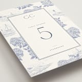 "Coastal Toile" - Table Numbers in Periwinkle by Jenna Holcomb - Detail