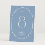 "Flora Arch" - Table Numbers in Cerulean by Baumbirdy - Folded