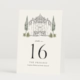 "Hand illustrated Garden Gate" - Table Numbers in Forest by Jackie Crawford - Folded