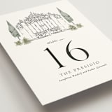 "Hand illustrated Garden Gate" - Table Numbers in Forest by Jackie Crawford - Detail