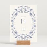 "Daisy Toile" - Table Numbers in Willow by Susan Zinader - Displayed (stand not included)