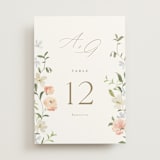 "Garden View" - Table Numbers in Peach by Everett Paper Goods - Front
