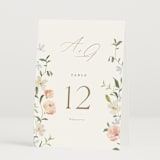 "Garden View" - Table Numbers in Peach by Everett Paper Goods - Folded