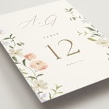 "Garden View" - Table Numbers in Peach by Everett Paper Goods - Detail