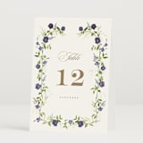 "Wildflower Trellis" - Table Numbers in Iris by Everett Paper Goods - Folded
