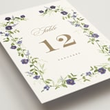 "Wildflower Trellis" - Table Numbers in Iris by Everett Paper Goods - Detail
