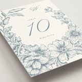 "Wreath In Bloom" - Table Numbers in Lake by Leah Bisch - Detail