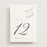 "Scripted Elegance" - Table Numbers in Linen by Ana de Sousa - Front