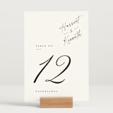 "Scripted Elegance" - Table Numbers in Linen by Ana de Sousa - Displayed (stand not included)
