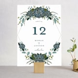 "Echeveria" - Table Numbers in Prussian Blue by Susan Moyal - Front