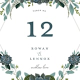 "Echeveria" - Table Numbers in Prussian Blue by Susan Moyal - Detail