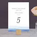 "Watercolour Stripe" - Table Numbers in Azure by Bethan - Front