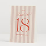 "Racquet" - Table Numbers in Verona Sunset by Megan Davis - Folded