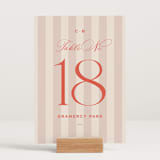 "Racquet" - Table Numbers in Verona Sunset by Megan Davis - Displayed (stand not included)
