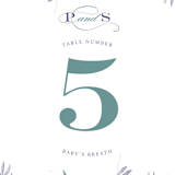 "Big Blooms" - Table Numbers in Dew by Grace Kreinbrink - Detail