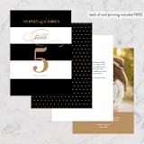 "Fashion District" - Table Numbers in Black Tie by Jill Means - Back of Card Options