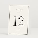 "Hepburn" - Table Numbers in Tuxedo by Megan Davis - Folded