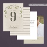 "Rustic Love" - Table Numbers in Parchment by GeekInk Design - Back of Card Options