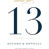 "Sullavan" - Table Numbers in Teal by Carly Reed Walker - Detail