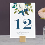 "Our Something Blue" - Table Numbers in Ocean by AK Graphics - Front