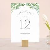 "Leafy ampersand" - Table Numbers in Mint Leaf by Jennifer Wick - Front