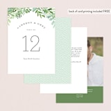"Leafy ampersand" - Table Numbers in Mint Leaf by Jennifer Wick - Back of Card Options