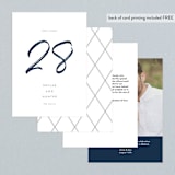 "Funky Names" - Table Numbers in Navy by Phrosné Barwood - Back of Card Options
