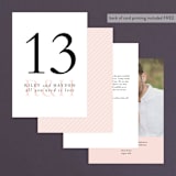 "over and over" - Table Numbers in Soft Peach by Lea Delaveris - Back of Card Options