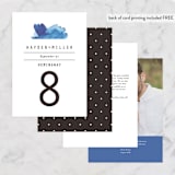 "Modern Water" - Table Numbers in Celestial by Olivia Raufman - Back of Card Options