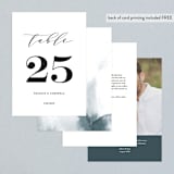 "Simple Elegance" - Table Numbers in Tuxedo by Phrosné Barwood - Back of Card Options
