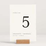 "Sketched Mountains" - Table Numbers in Snow by Mere Paper - Displayed (stand not included)