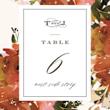 "Eden" - Table Numbers in Poinsettia by Lori Wemple - Detail