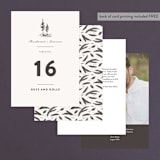 "Mountains" - Table Numbers in Ivory by Anastasia Makarova - Back of Card Options