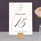 "Twirl Monogram B" - Table Numbers in Blush by Ariel Rutland - Front