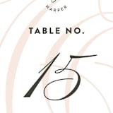 "Twirl Monogram B" - Table Numbers in Blush by Ariel Rutland - Detail