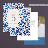 "Wildflower Floral" - Table Numbers in Navy by Katharine Watson - Back of Card Options