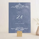 "Ornate" - Table Numbers in Indigo by Nazia Hyder - Front