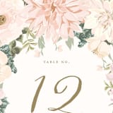 "Garden Wedding" - Table Numbers in Blush by Susan Moyal - Detail