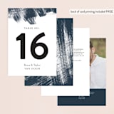 "Modern Brush" - Table Numbers in Steel Blue by Lisa Guerrero - Back of Card Options