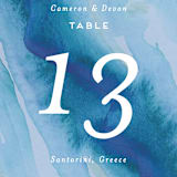 "Tide Pools" - Table Numbers in Sea by Krissy Bengtson - Detail