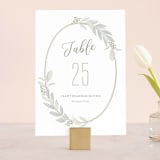 "Modern Wreath" - Table Numbers in Sage by Hooray Creative - Front