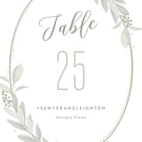 "Modern Wreath" - Table Numbers in Sage by Hooray Creative - Detail