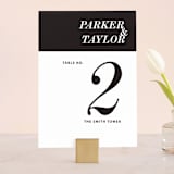 "Slanted" - Table Numbers in Noir by Drango Design - Front