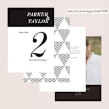 "Slanted" - Table Numbers in Noir by Drango Design - Back of Card Options