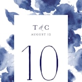 "Cornflower Wedding" - Table Numbers in Periwinkle by Chris Griffith - Detail