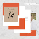"Joyfully Ever After" - Table Numbers in Tangerine by Faith Harlow - Back of Card Options