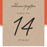 "Joyfully Ever After" - Table Numbers in Tangerine by Faith Harlow - Detail