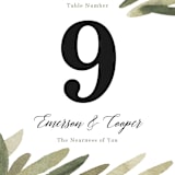 "Olive Branch" - Table Numbers in Olive by Wildfield Paper Co - Detail