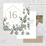"Succulent Surround" - Table Numbers in Cloud by Susan Moyal - Back of Card Options