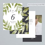 "Watercolor Leaf" - Table Numbers in Porcelain by Hanna M - Back of Card Options
